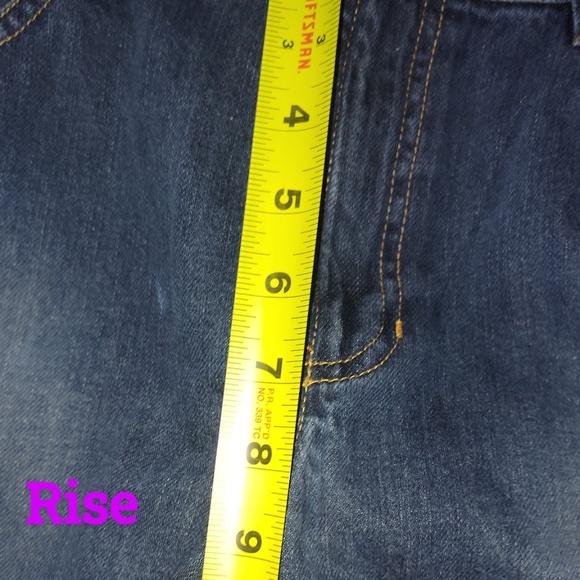 Old Navy Boot-Cut Jeans Low Waist Five-Pocket Zip Fly Denim Dark Wash Loose 14 - Picture 5 of 7